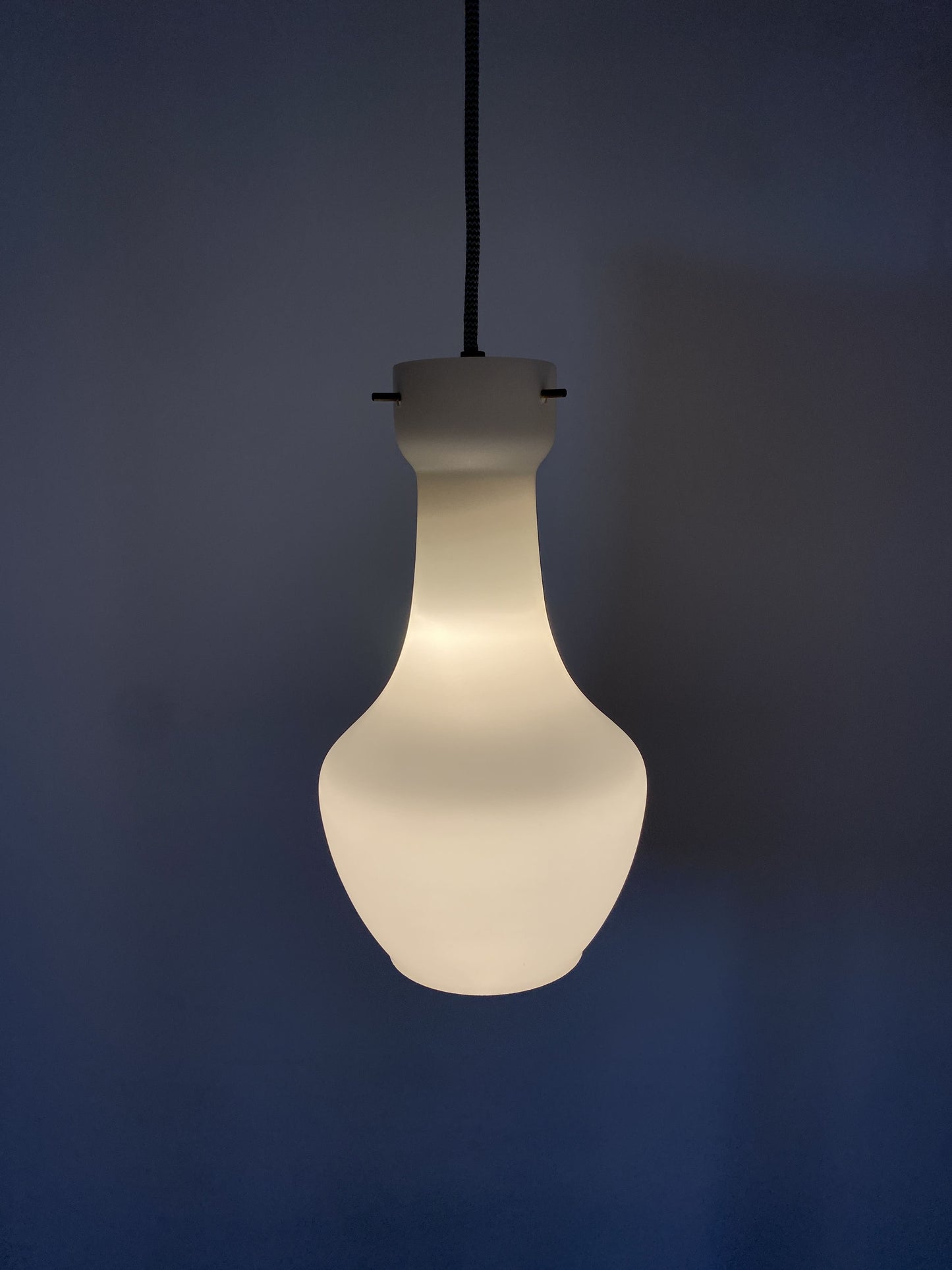 Italian white glass pendant light by Targetti Sankey 1960