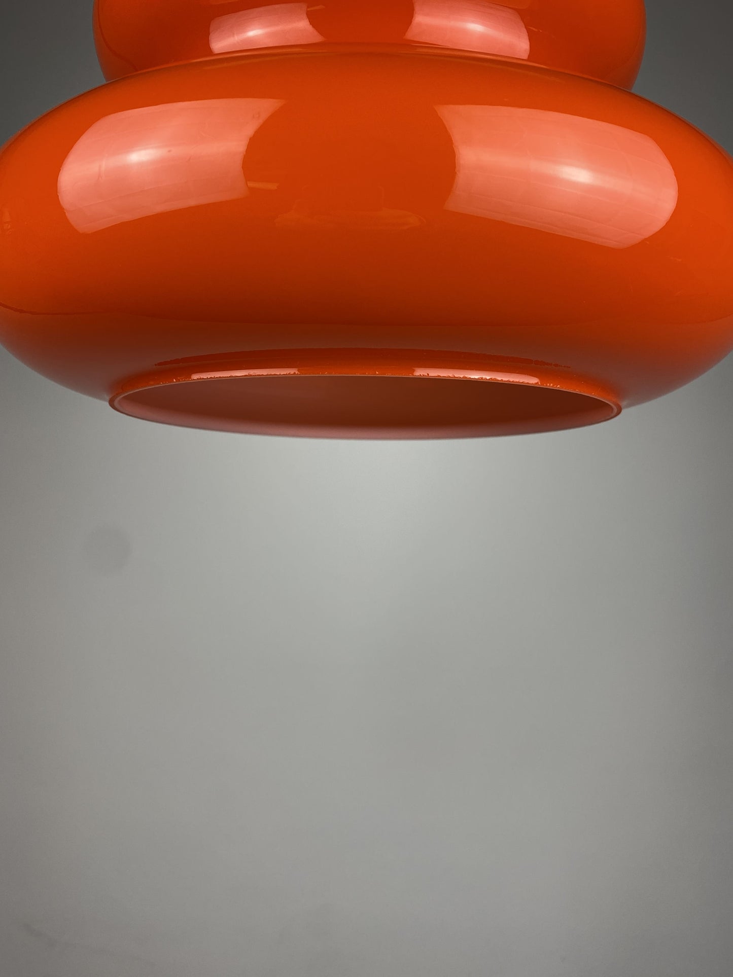 1 of 3 Bright orange glass pendant light AH 1 by Peill and Putzler 1960