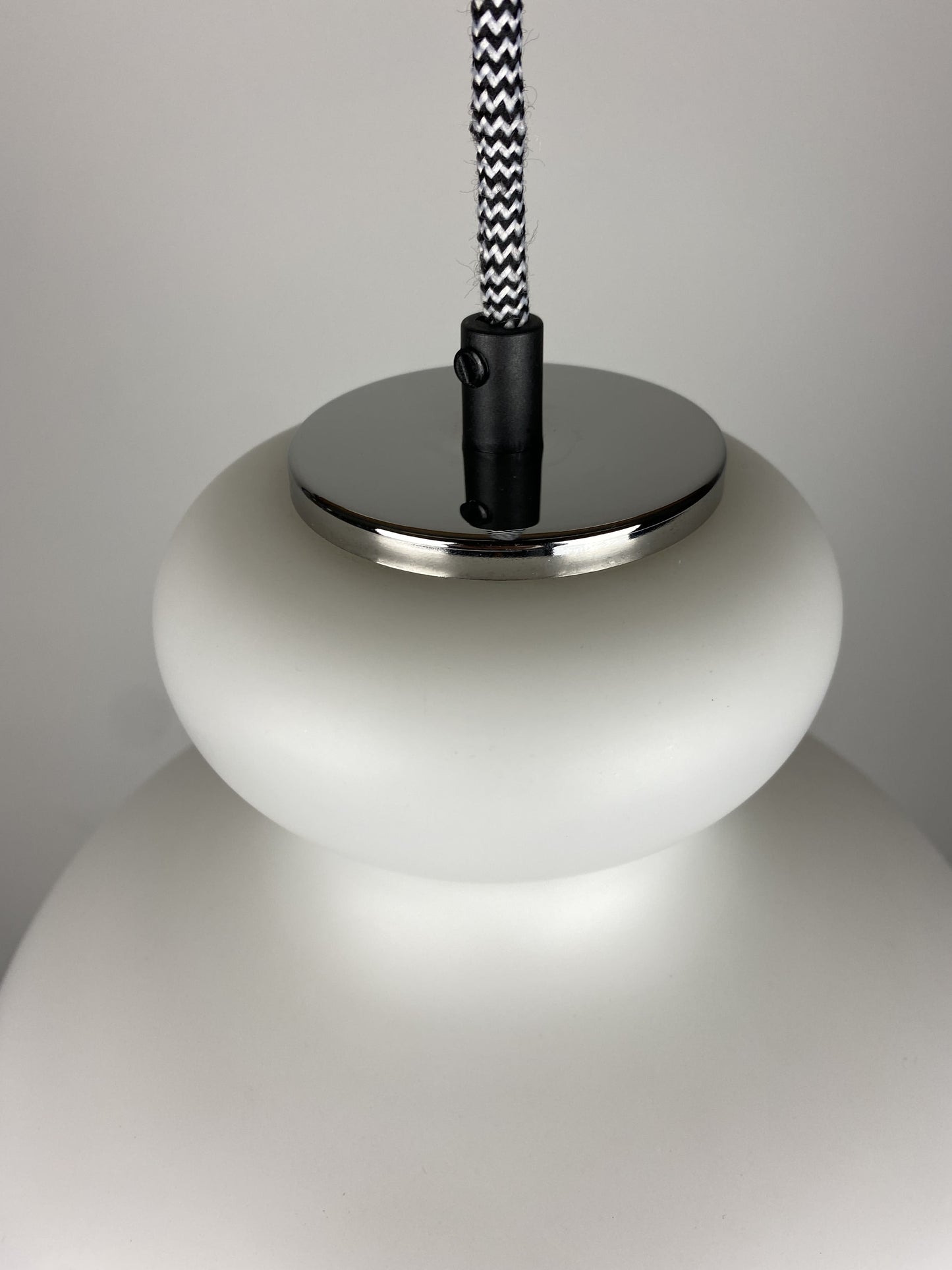 Frosted White glass pendant light by Peill and Putzler 1960