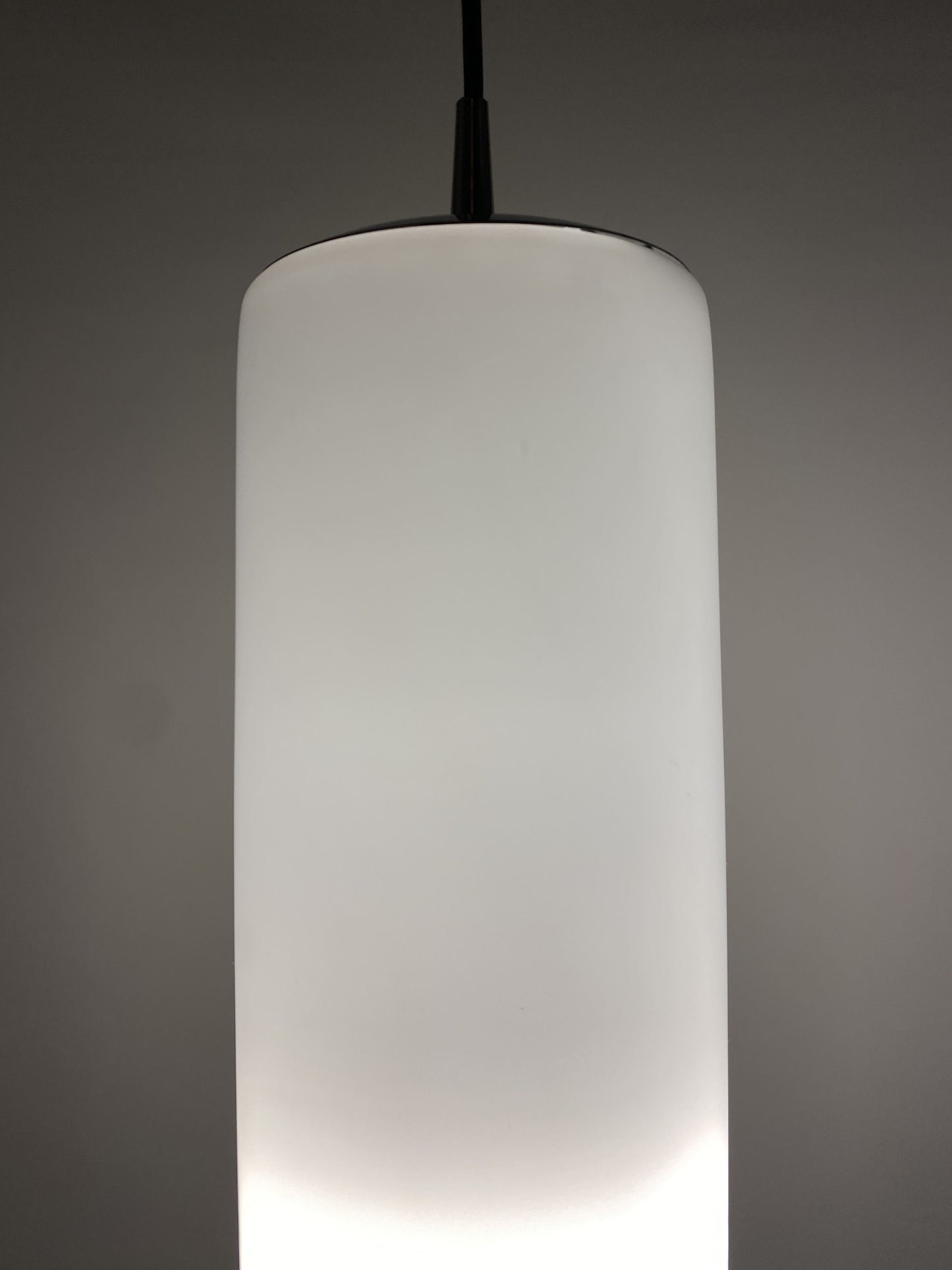 Enormous rare frosted White glass pendant light by Peill and Putzler XL 1960
