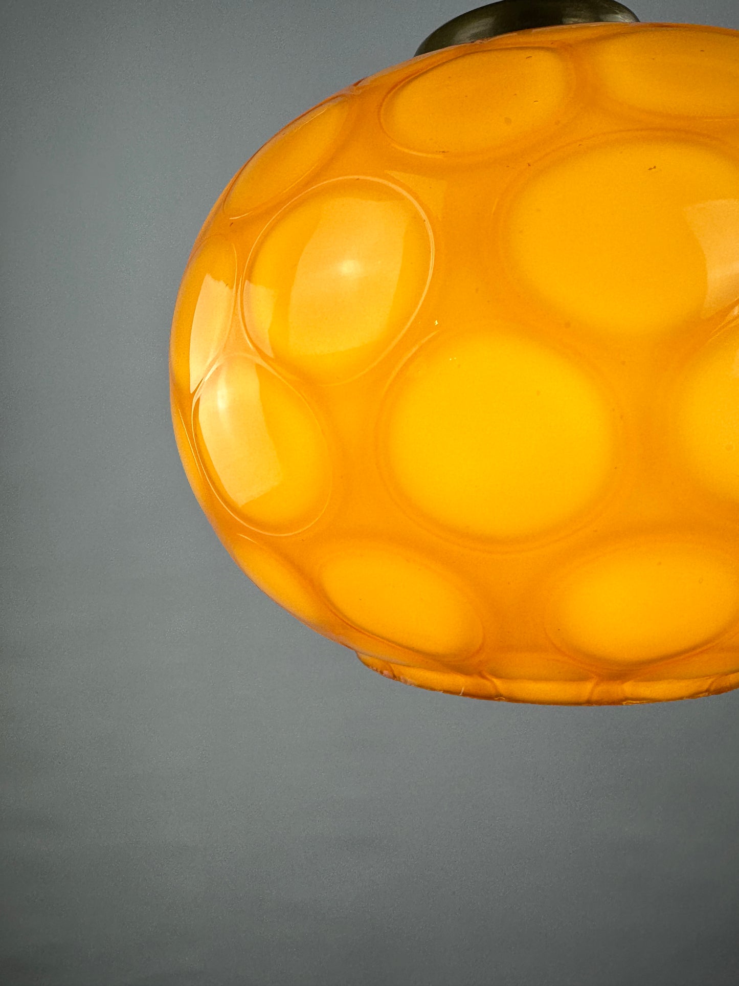 Caramel glass globe shaped pendant light from Germany, 1960