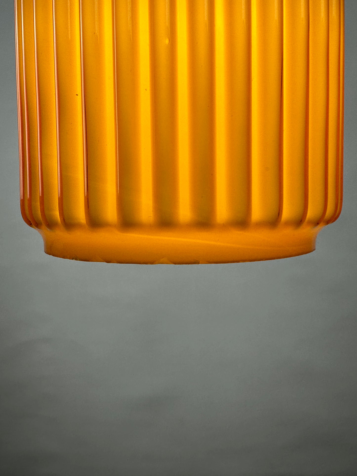 Caramel glass cilinder shaped pendant light from Germany, 1960