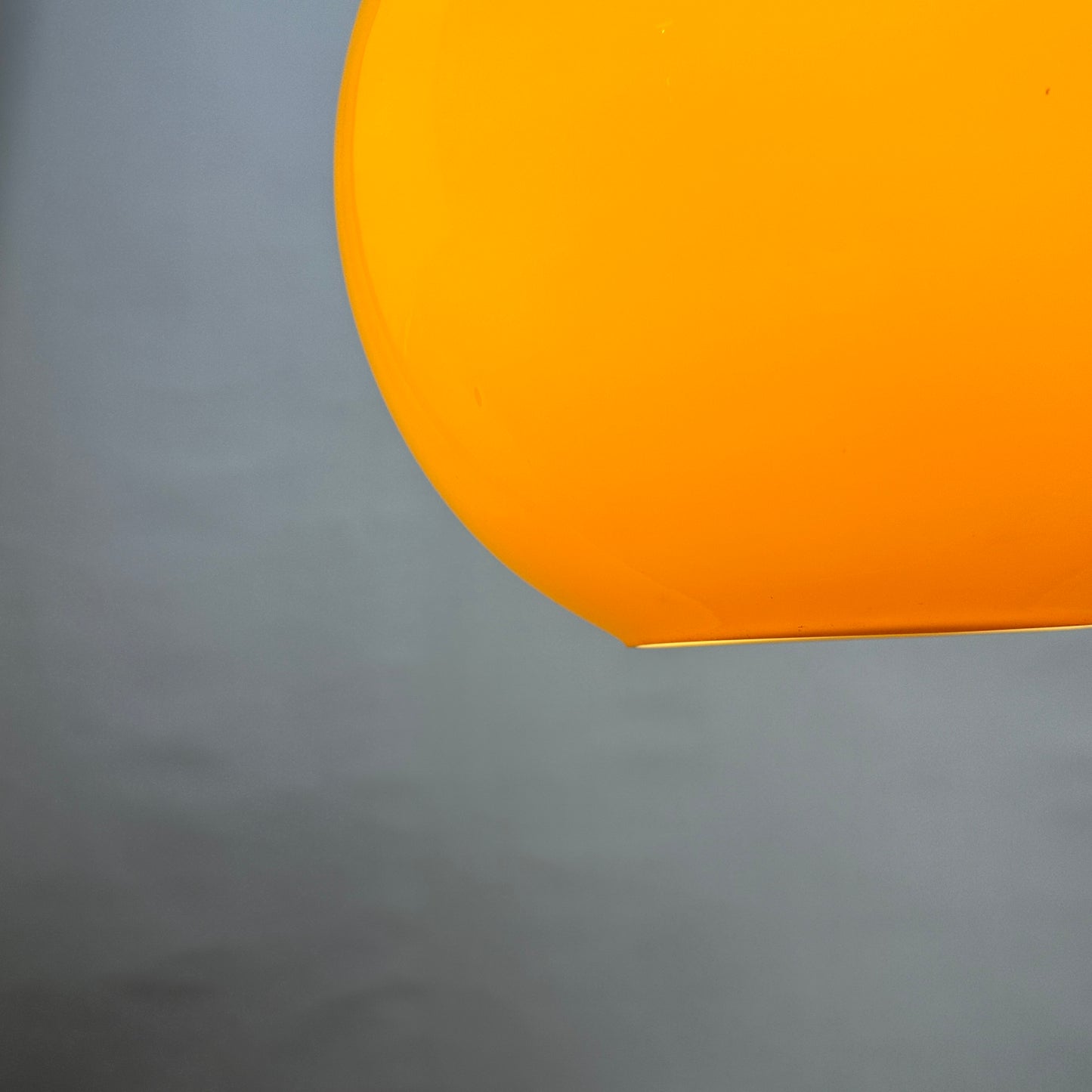Yellow glass globe pendant light XL by Peill and Putzler 1960