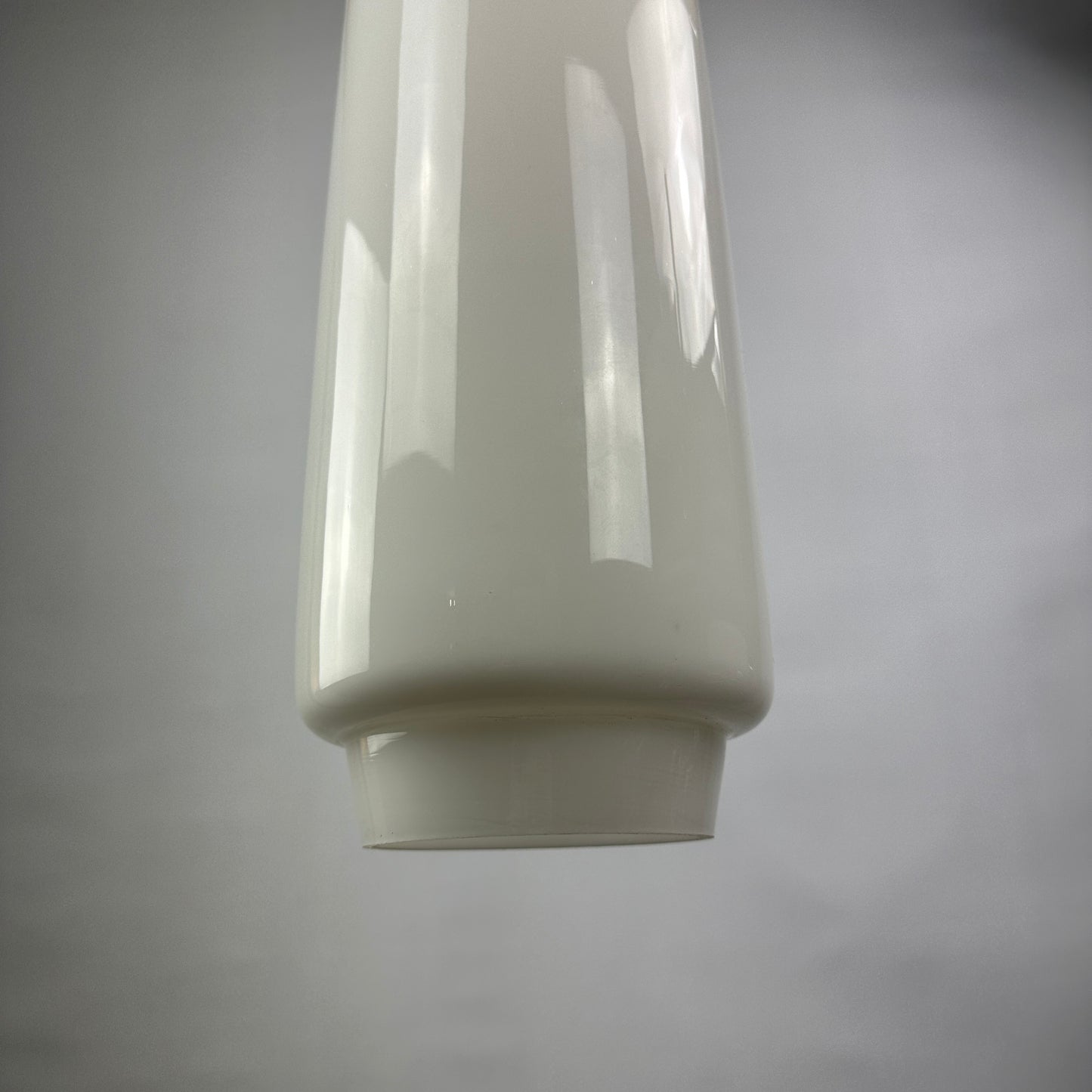 White glass pendant light Napoli XL by Aloys Gangkofner for Peill and Putzler 1950
