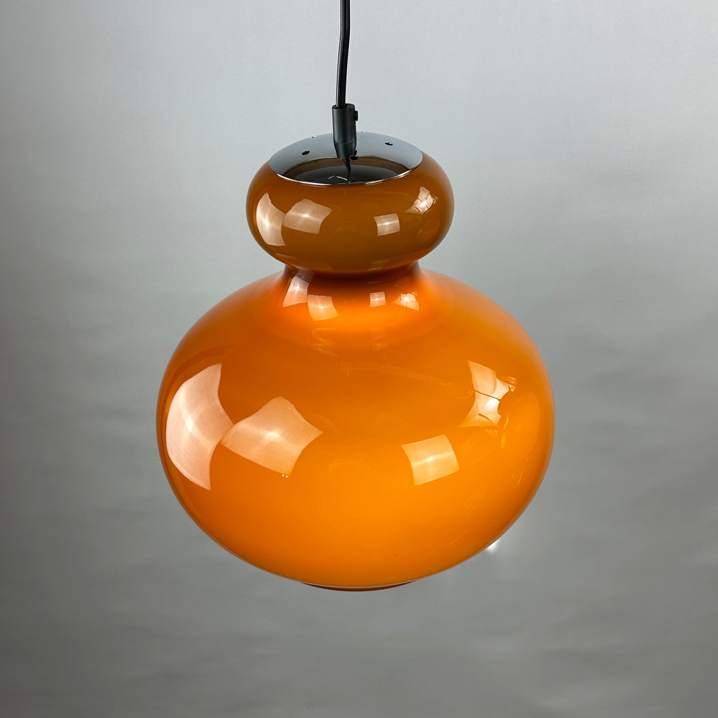 Pair of brown glass pendant light by Peill and Putzler 1960