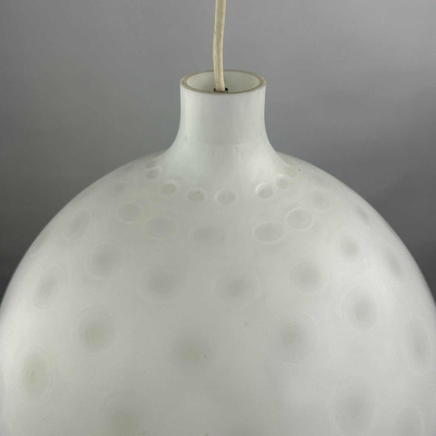 White glass pendant light COMO XL by Aloys Gangkofner for Peill and Putzler 1950