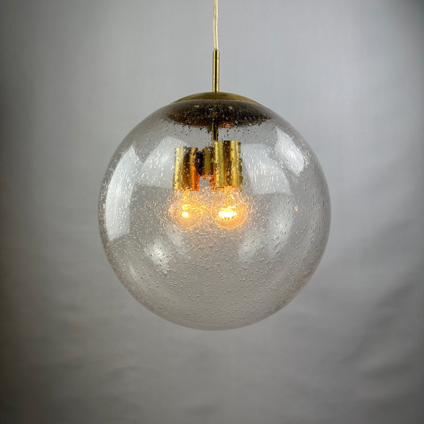 Large glass globe pendant Lamp by Doria Leuchten 1960