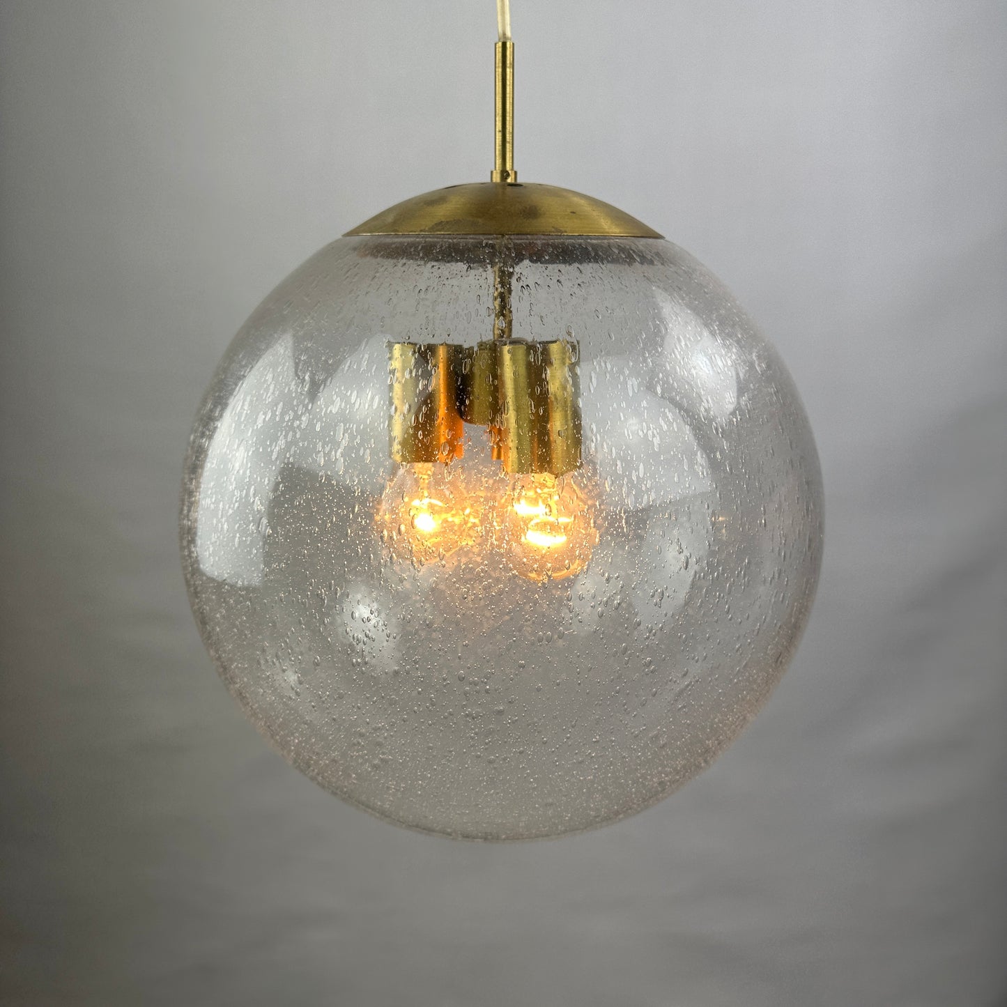 Large glass globe pendant Lamp by Doria Leuchten 1960