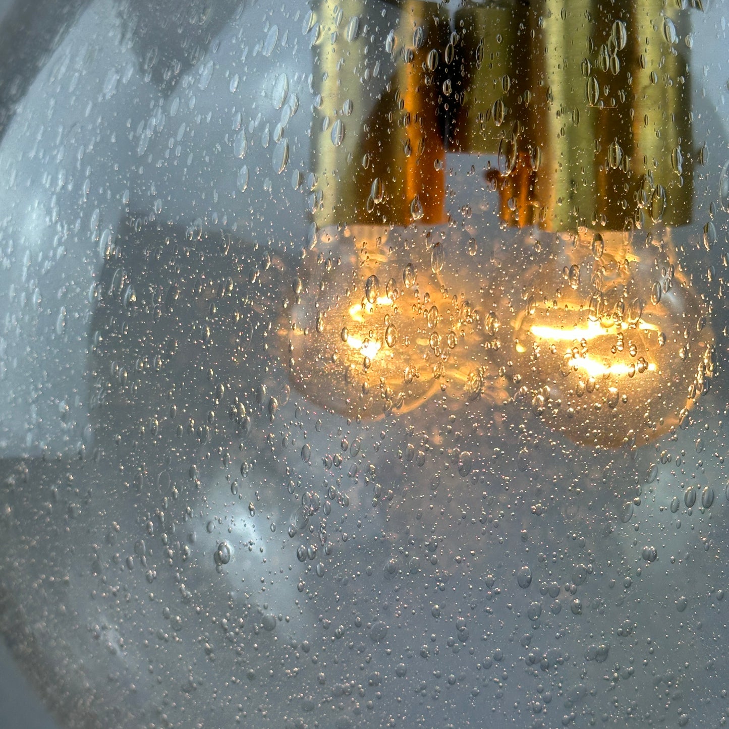 Large glass globe pendant Lamp by Doria Leuchten 1960