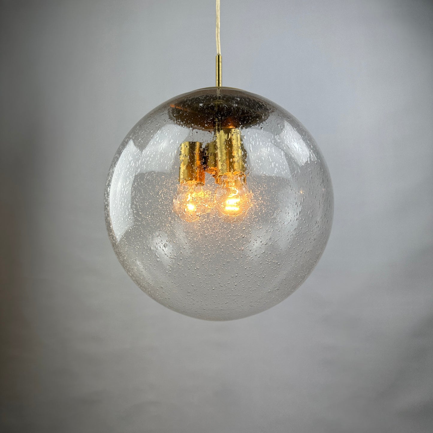 Large glass globe pendant Lamp by Doria Leuchten 1960