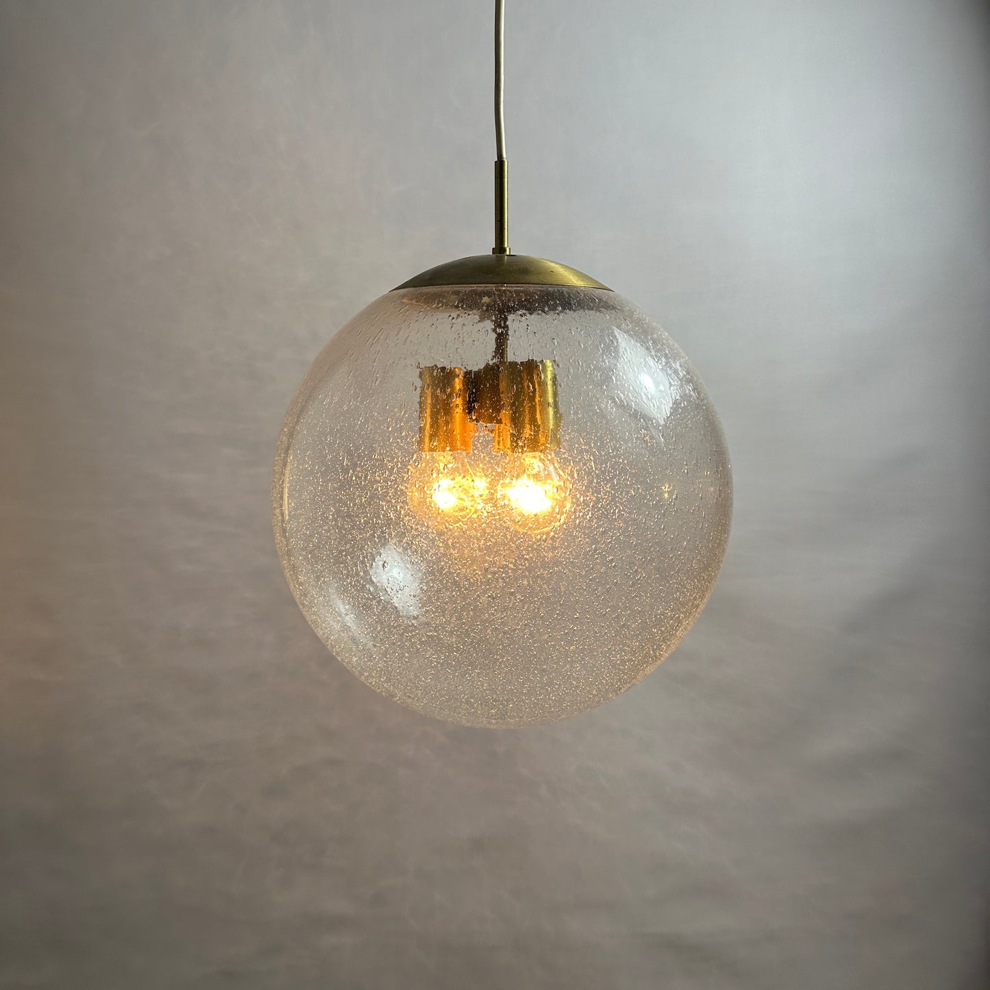 Large glass globe pendant Lamp by Doria Leuchten 1960