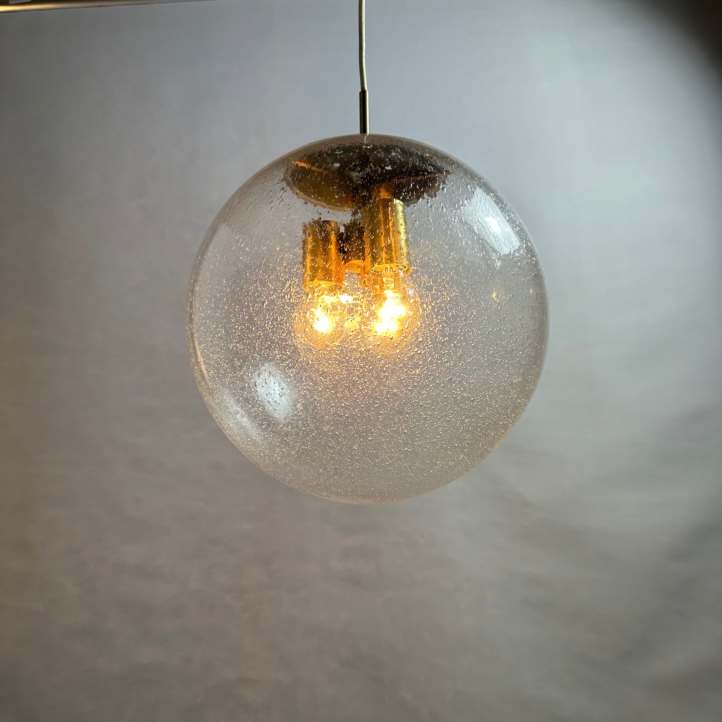 Large glass globe pendant Lamp by Doria Leuchten 1960
