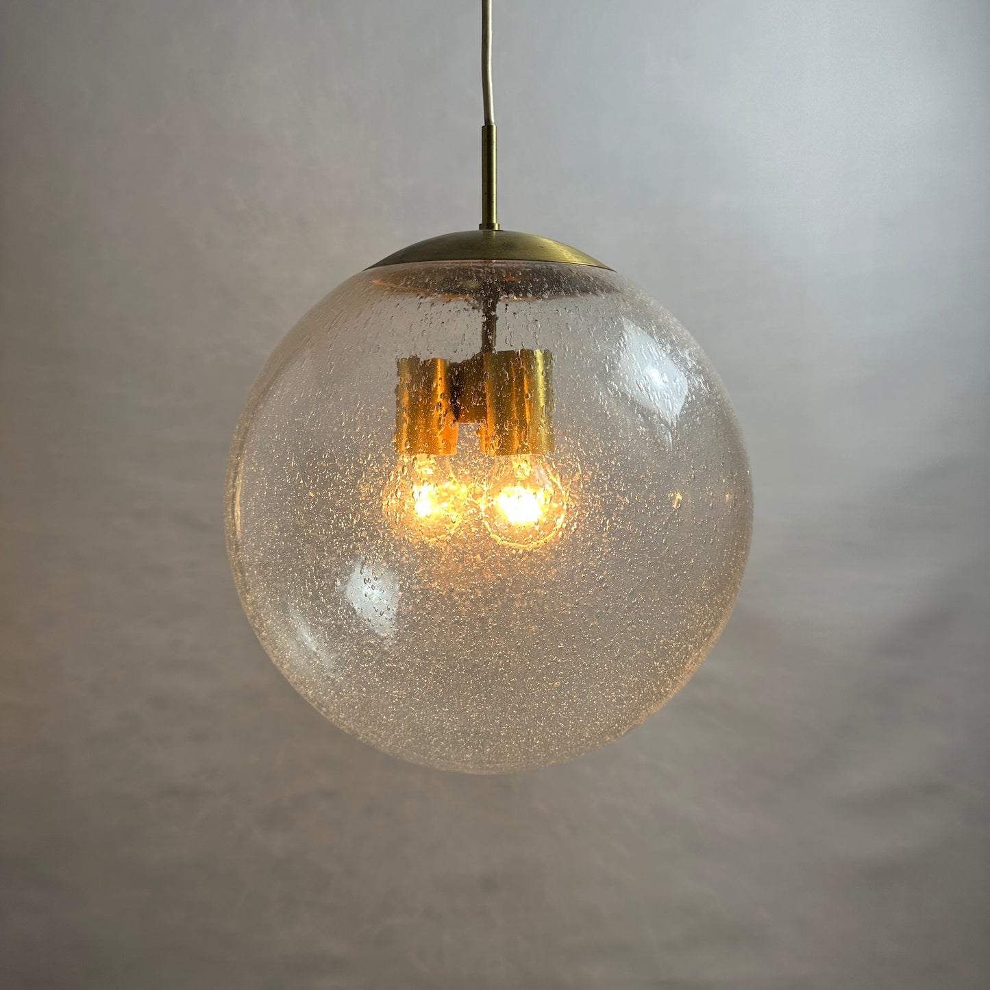 Large glass globe pendant Lamp by Doria Leuchten 1960