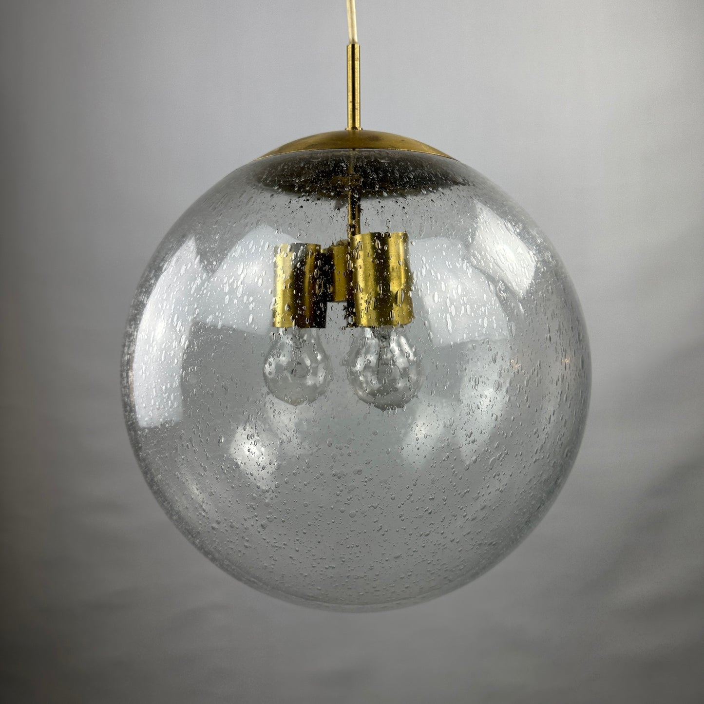 Large glass globe pendant Lamp by Doria Leuchten 1960