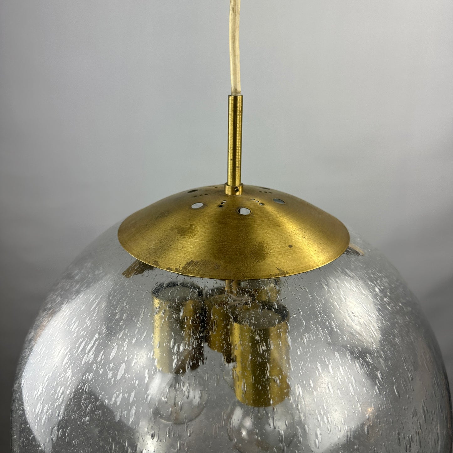 Large glass globe pendant Lamp by Doria Leuchten 1960