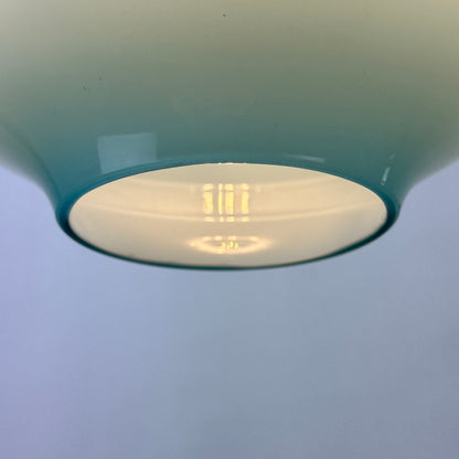 Light blue glass pendant light by Massimo Vignelli for Venini, 1950