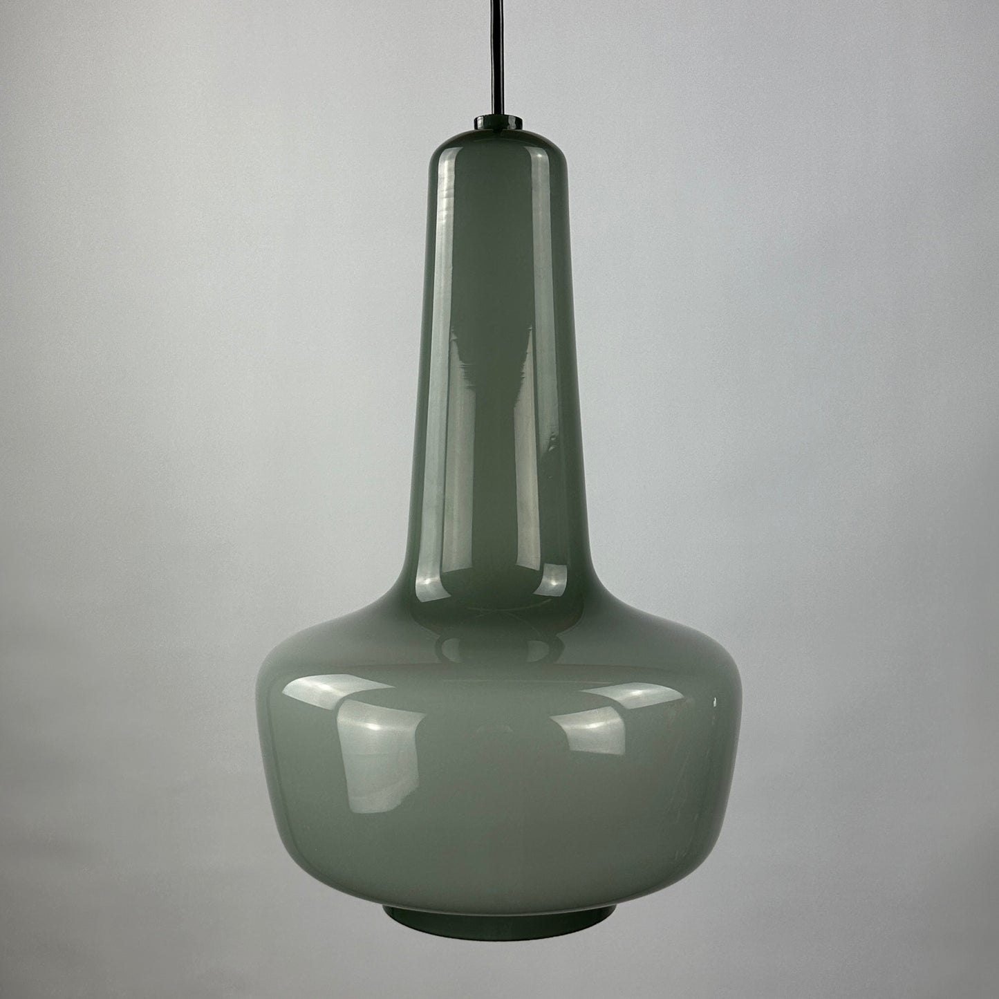 Grey opaline glass pendant lamp KRETA for Holmegaard by Jacob Bang
