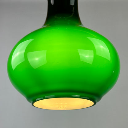 1 of 4 Dark green droplet shaped glass pendant from Germany, 1970