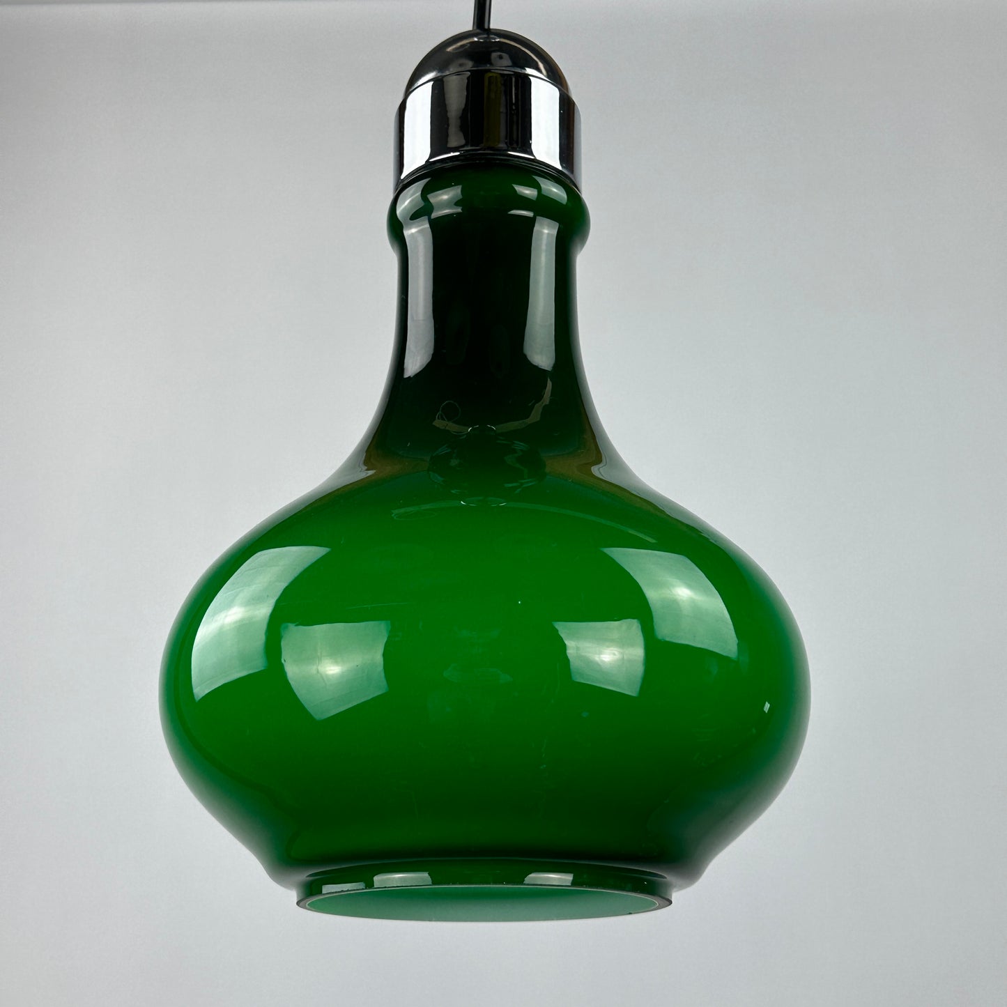 Dark green droplet shaped glass pendant from Germany, 1970