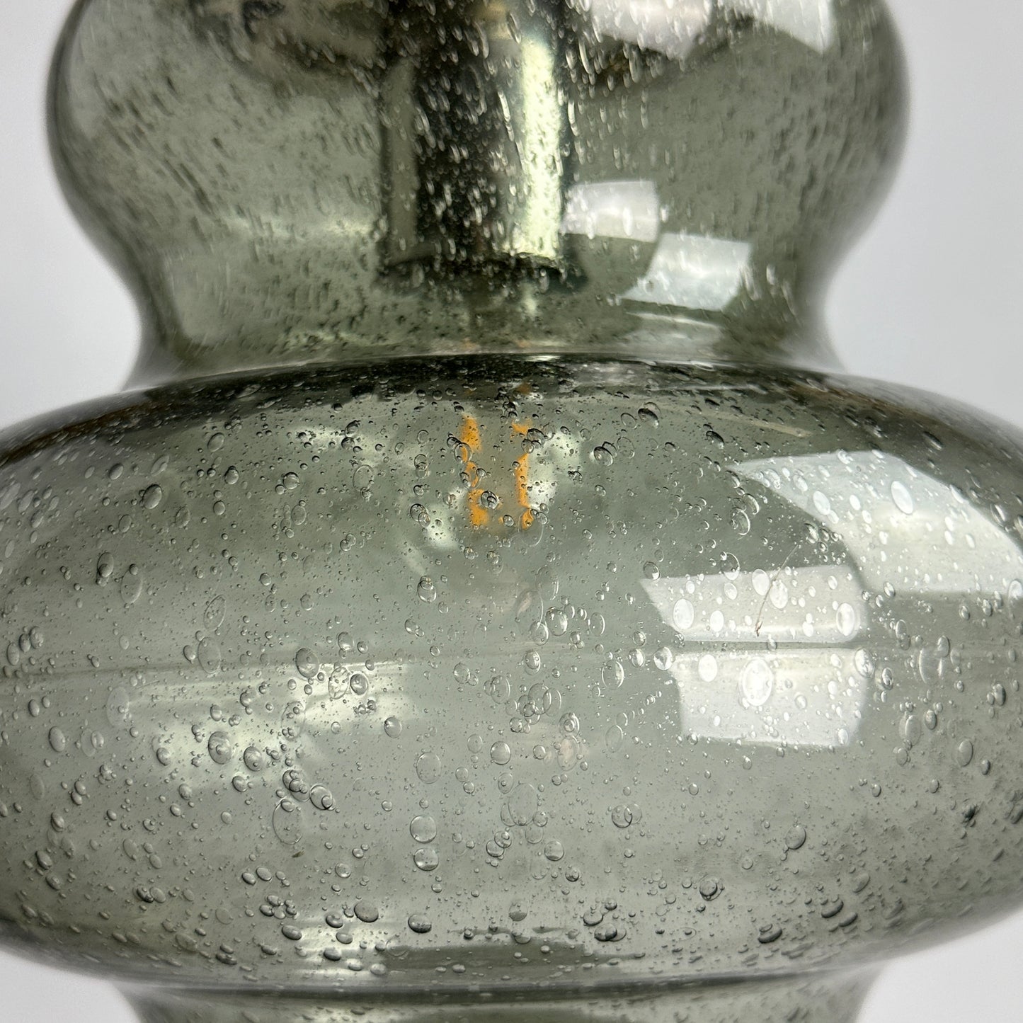 Smoked glass pumpkin shaped pendant light AH 105 by Peill and Putzler, 1970