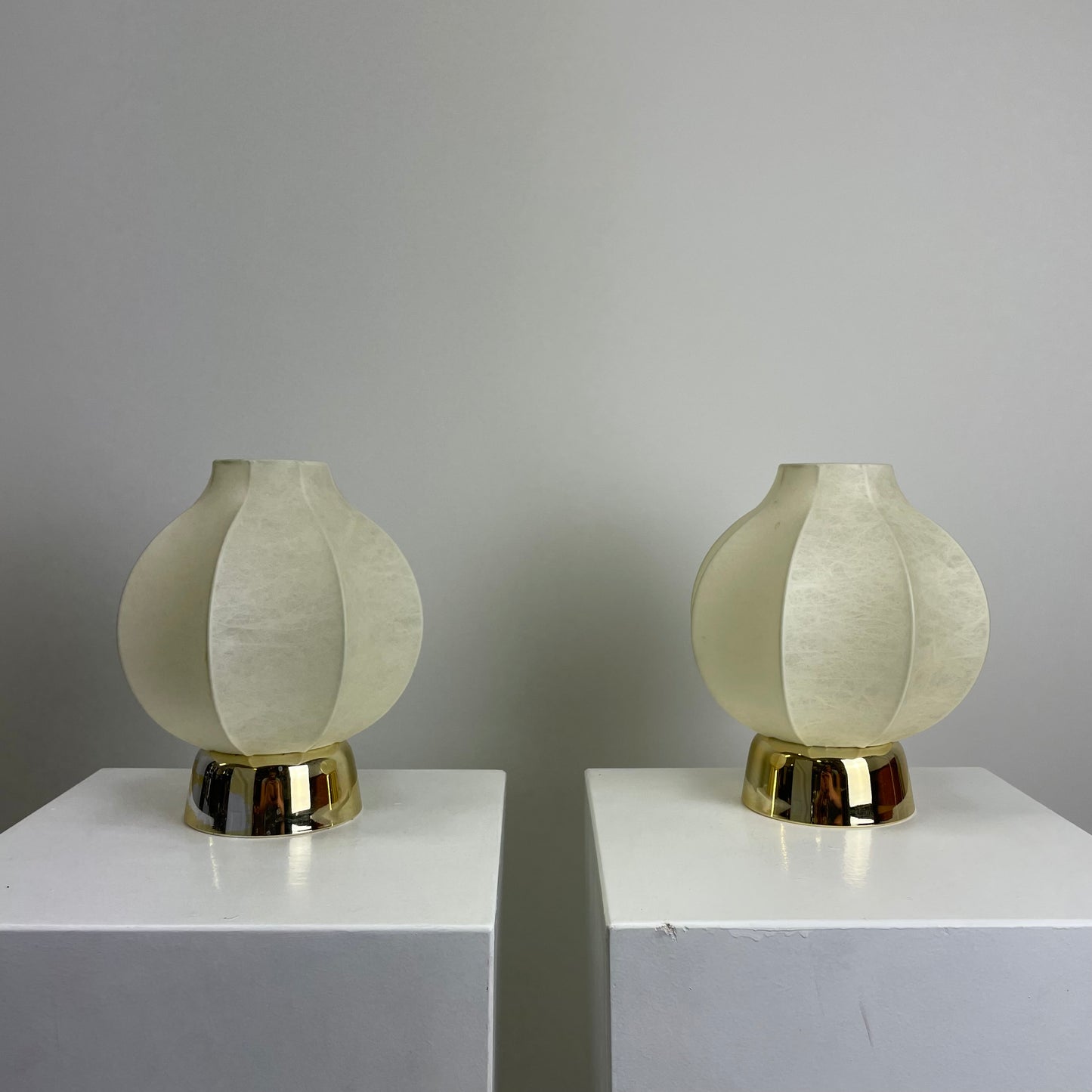 Pair of cocoon table lamps by Goldkant Leuchten 1960