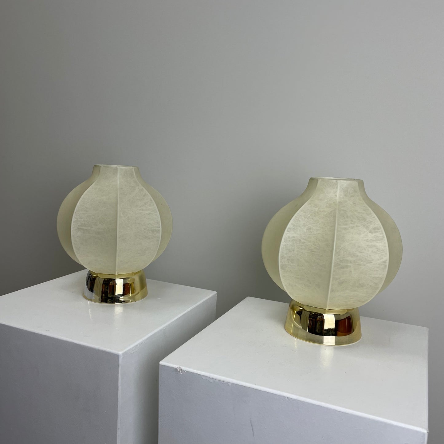 Pair of cocoon table lamps by Goldkant Leuchten 1960