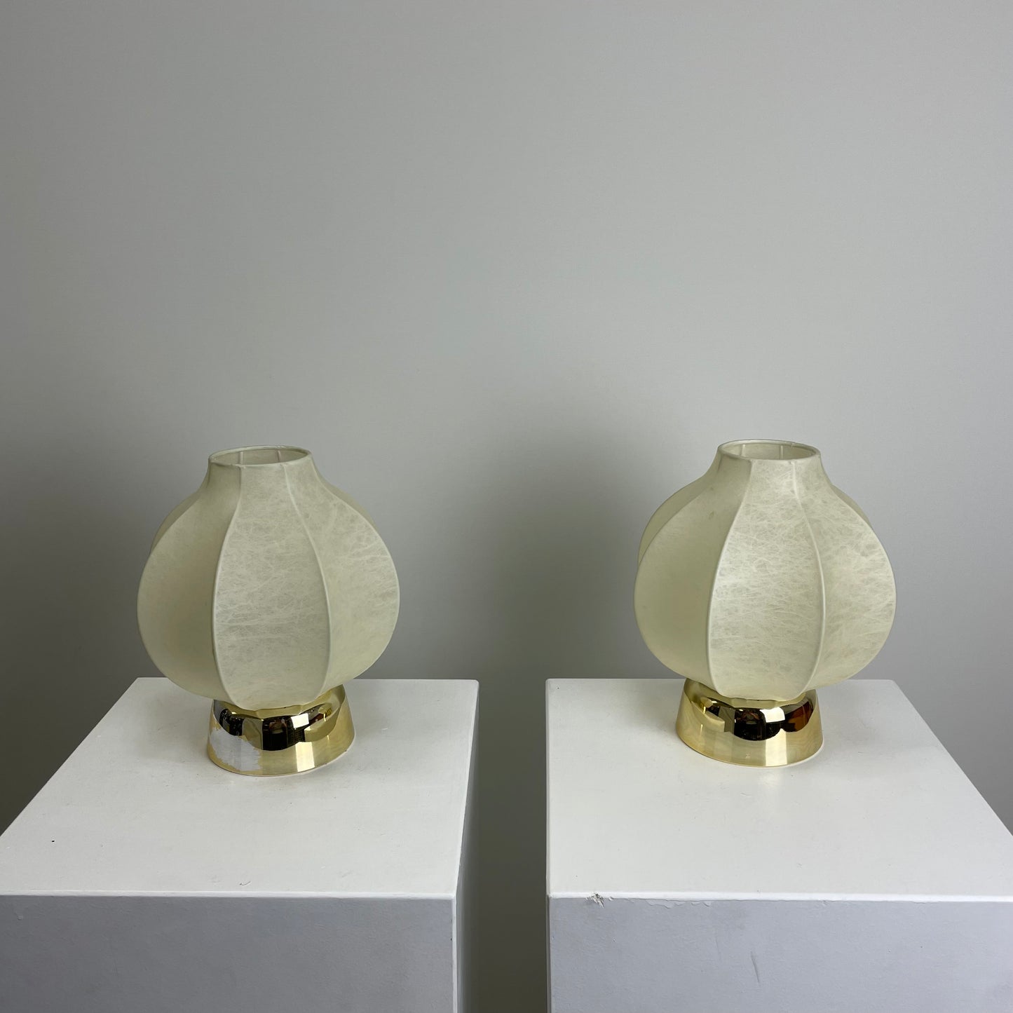 Pair of cocoon table lamps by Goldkant Leuchten 1960
