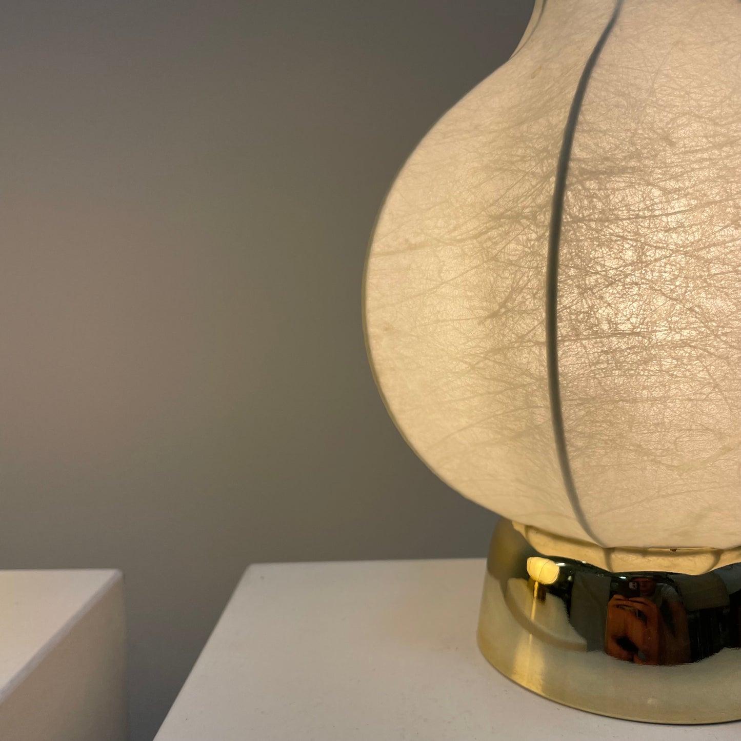 Pair of cocoon table lamps by Goldkant Leuchten 1960