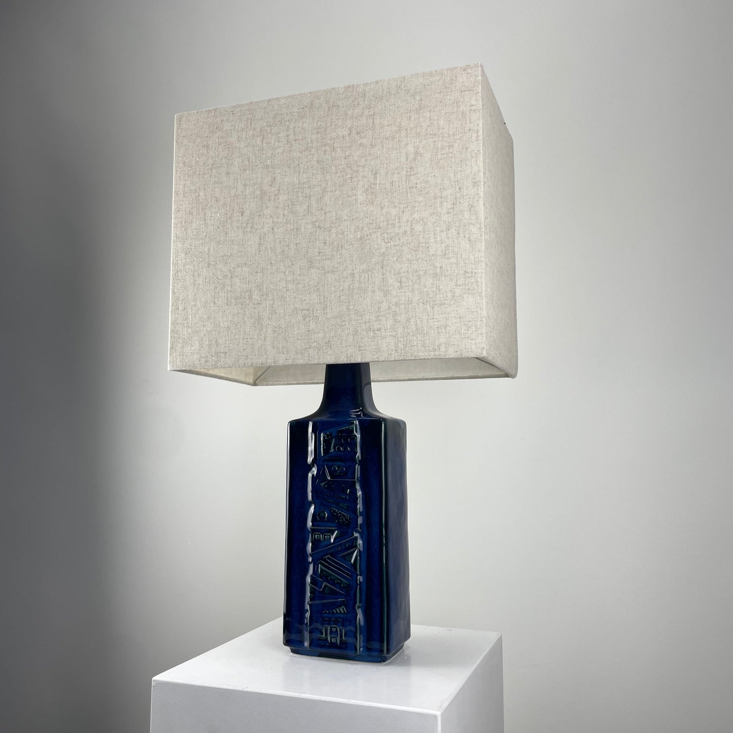 Danish blue ceramic table lamp by Désirée Stentoj, 1960