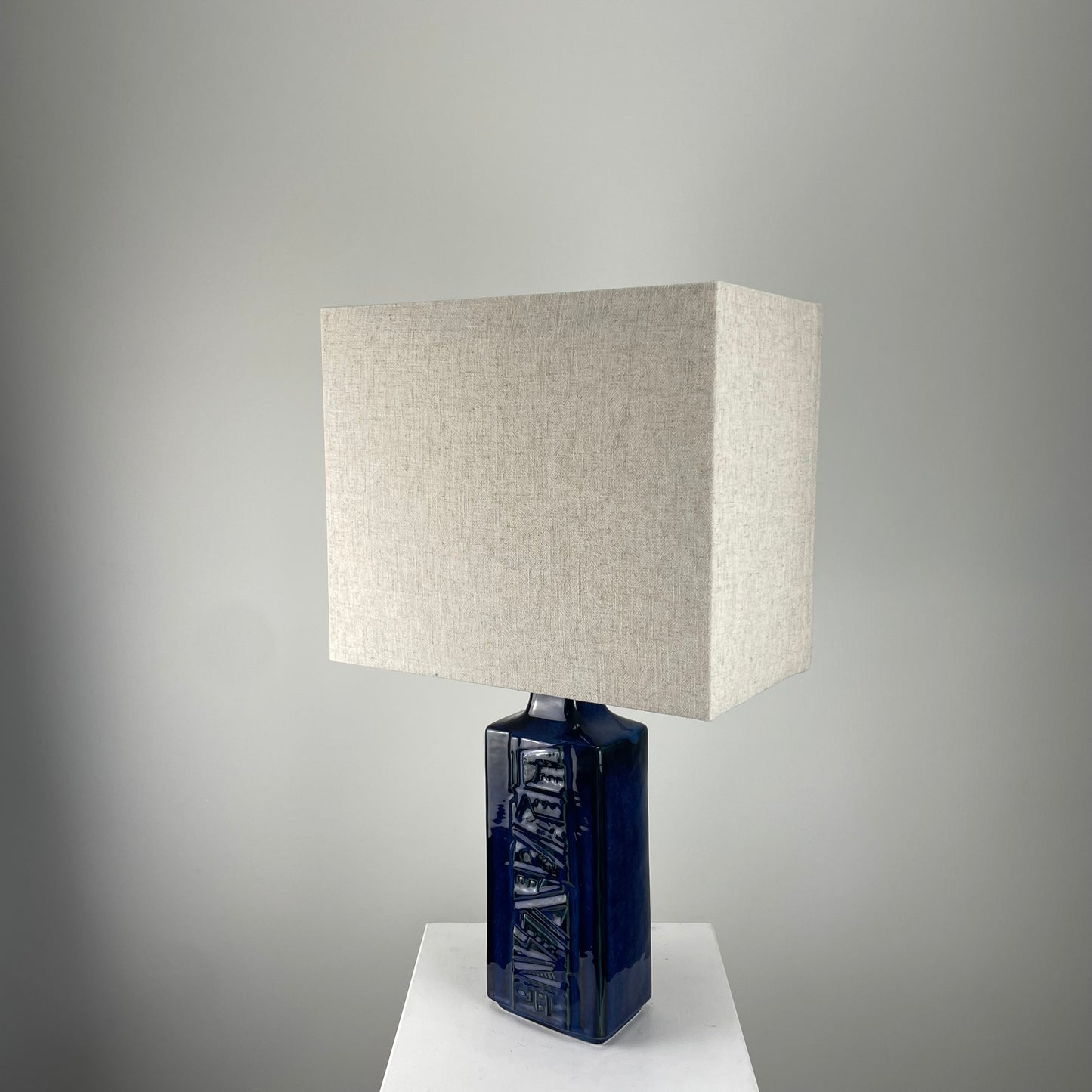 Danish blue ceramic table lamp by Désirée Stentoj, 1960