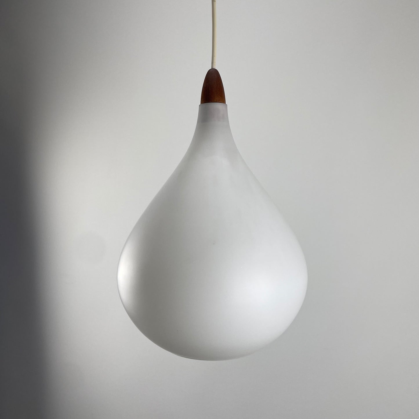 Frosted white glass pendant lamp by Holmegaard, 1960