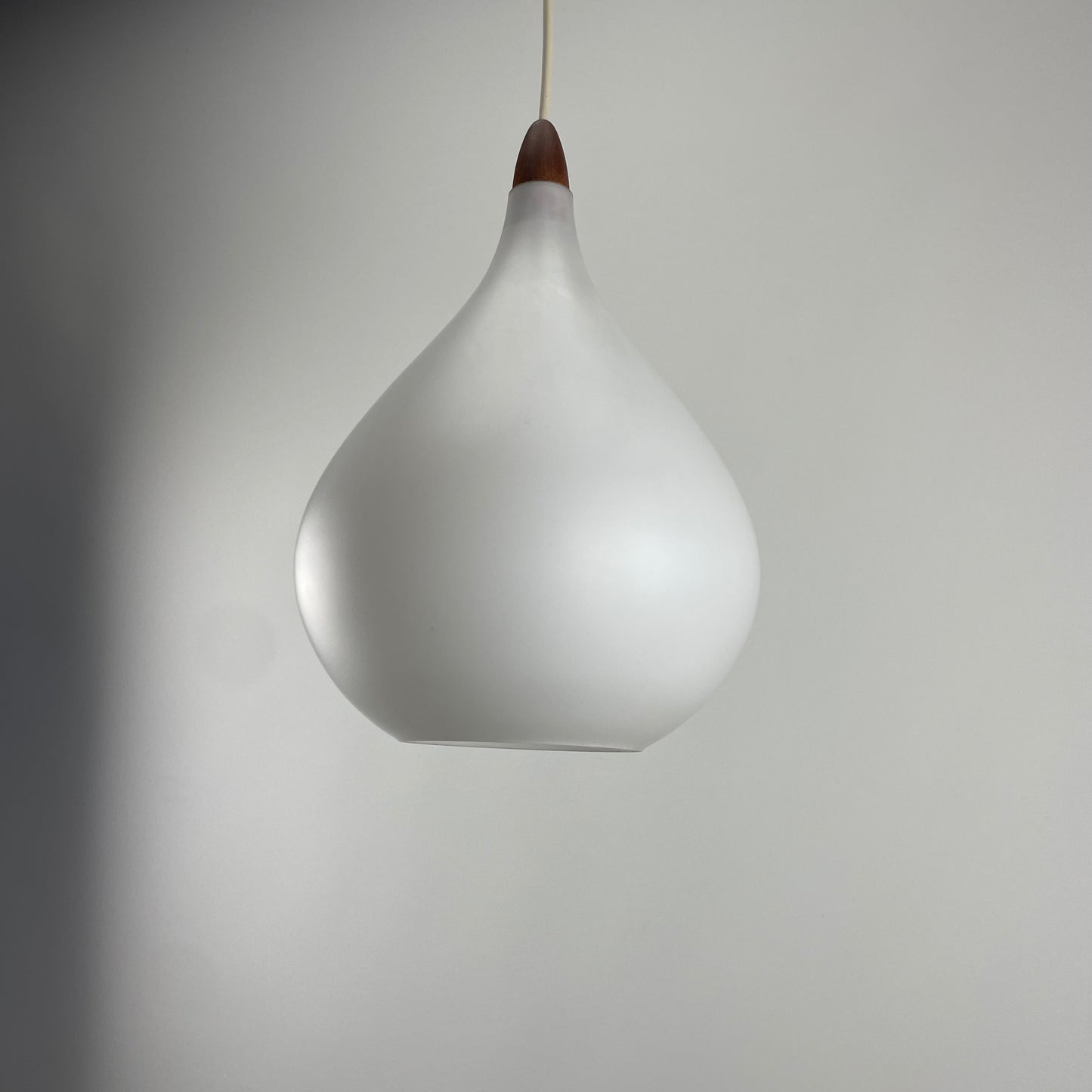 Frosted white glass pendant lamp by Holmegaard, 1960