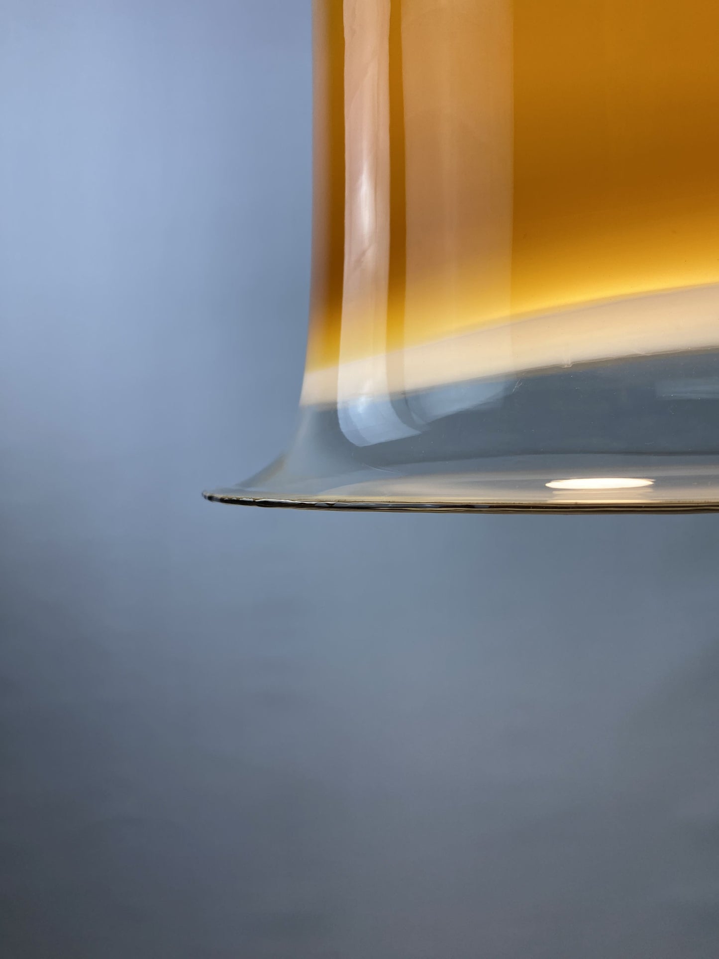 Large brown and clear glass Peill and Putzler pendant light BELL AH 182
