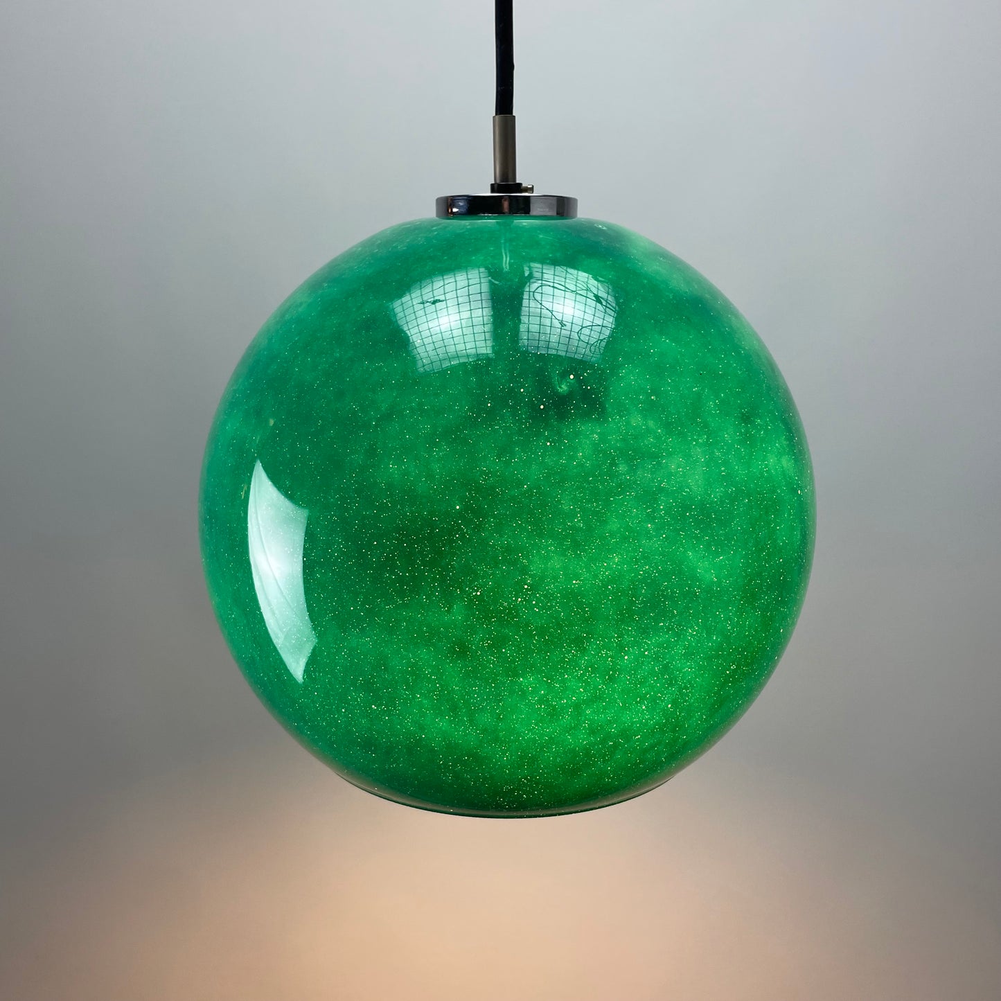 Galaxy green glass pendant lamp by Peill and Putzler 1960