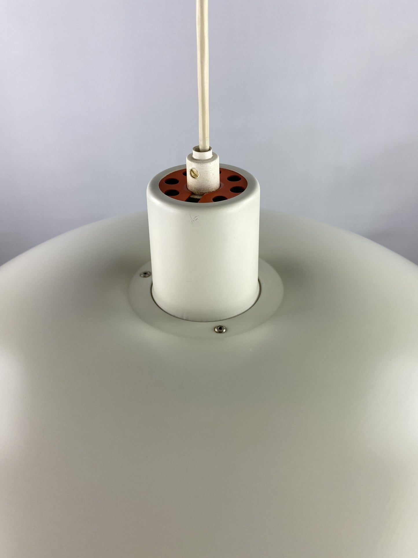 Vintage white and orange PH 4/3 pendant light by Poul Henningsen for Louis Poulsen