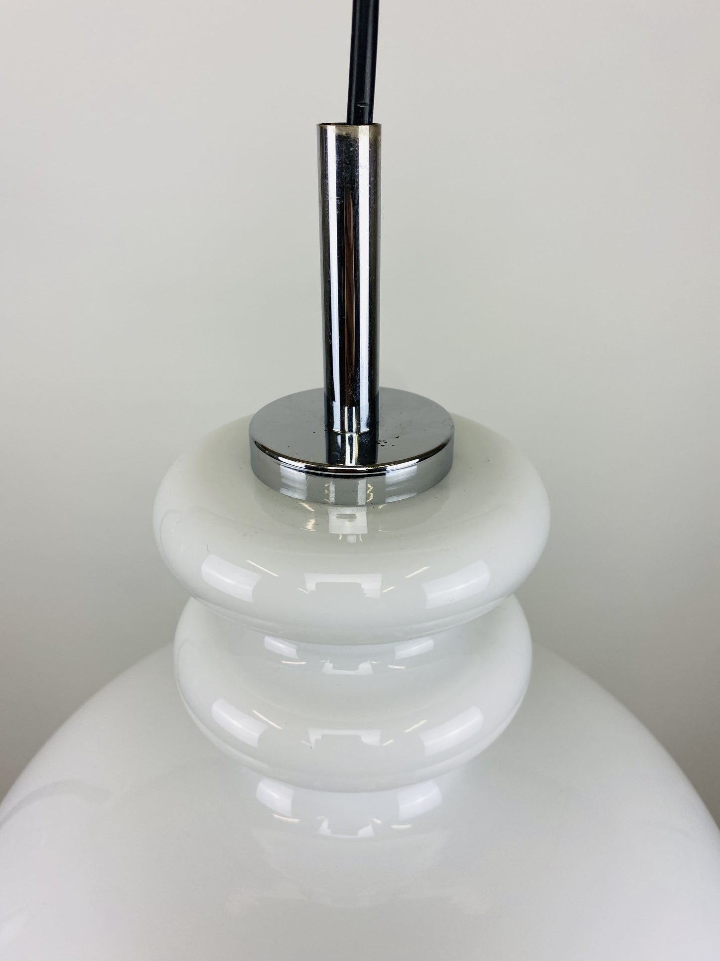 Large white glass pendant light XL by Peill and Putzler