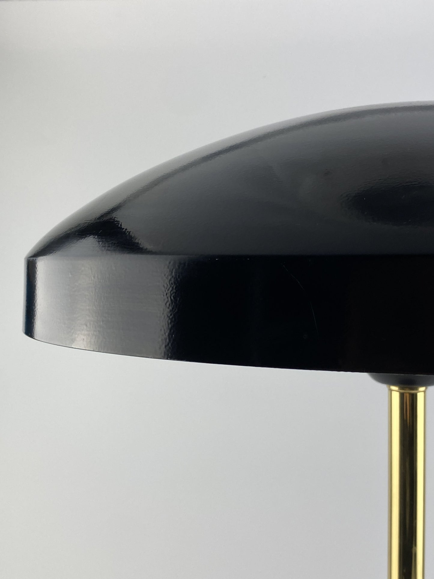 Rare black and gold table lamp UFO by Louis Kalff for Philips