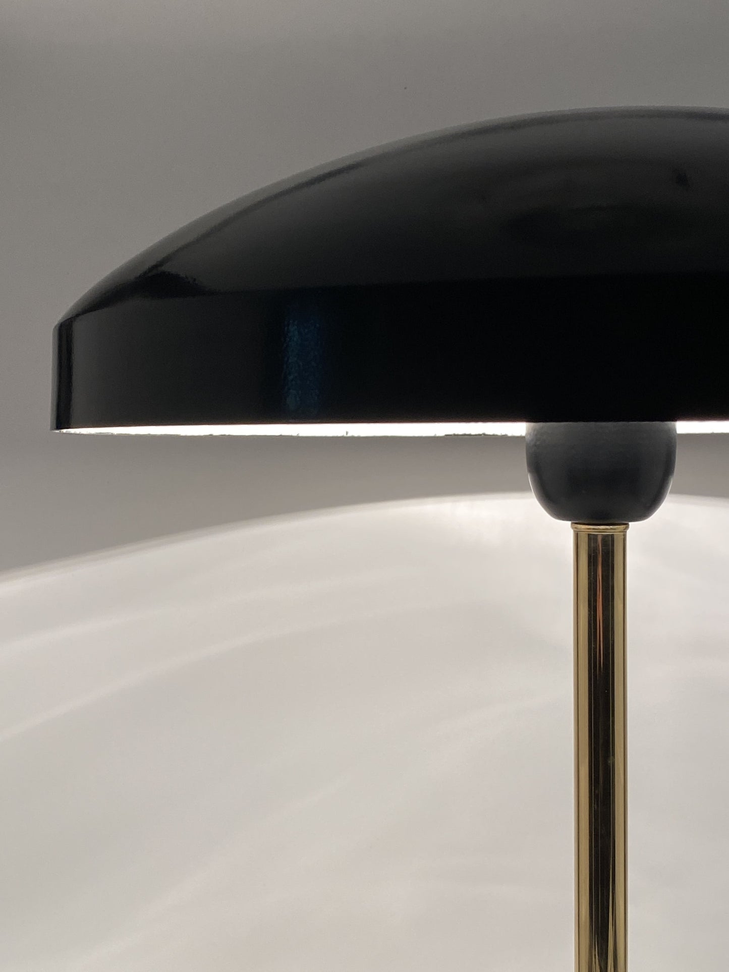Rare black and gold table lamp UFO by Louis Kalff for Philips