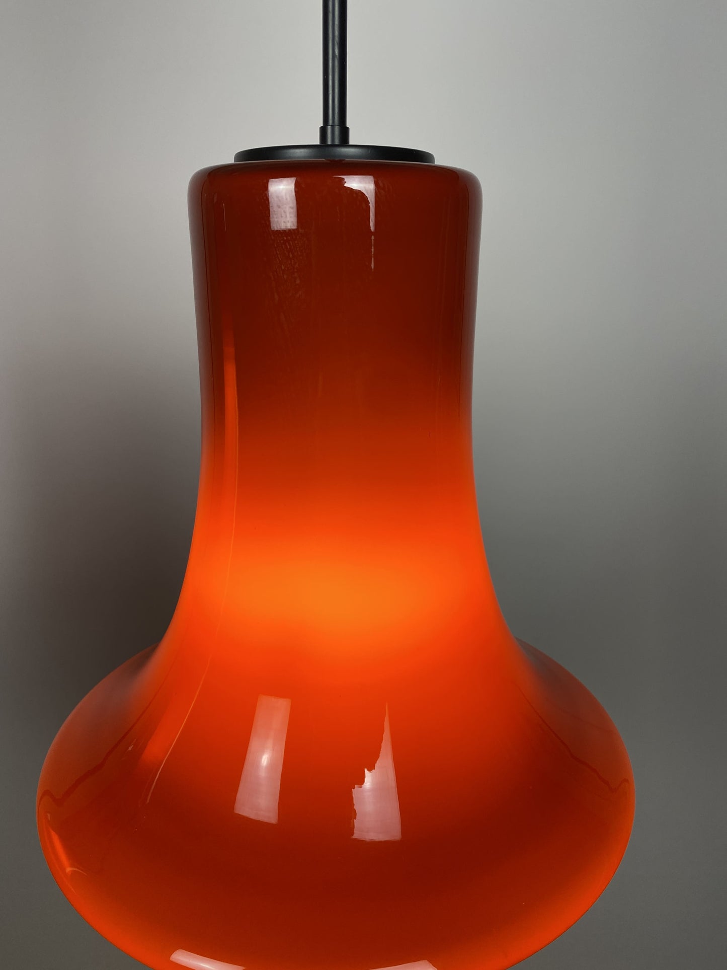 Rare dark red glass pendant light by Viktor Berndt for Flygsfors Sweden