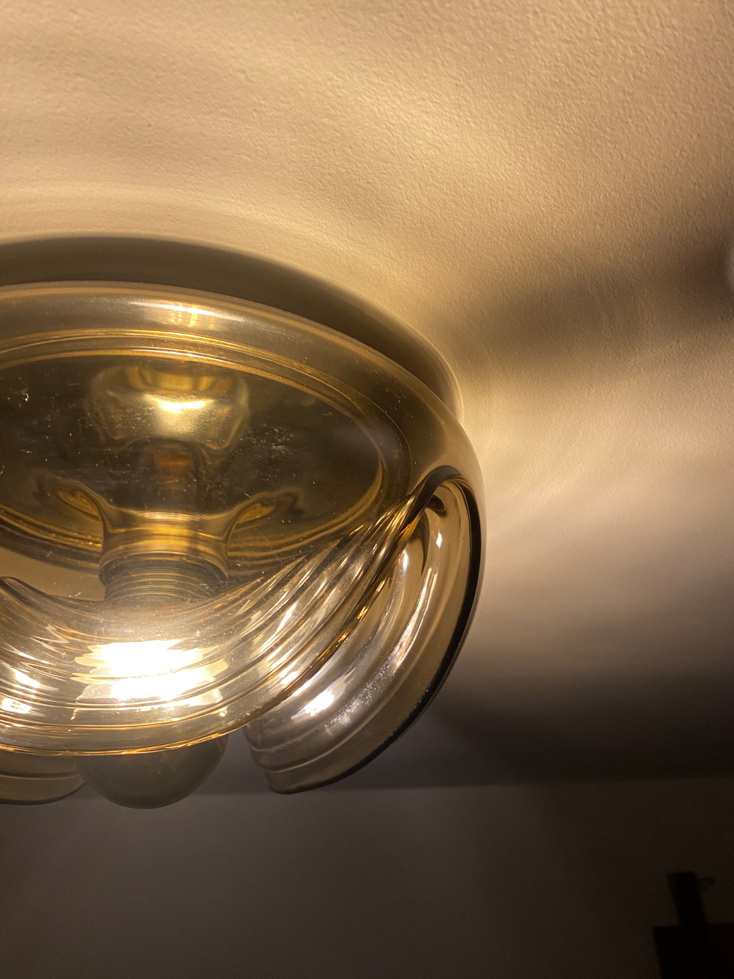 1 of 3 Smoked glass and gold wall or ceiling light futura by Peill and Putzler