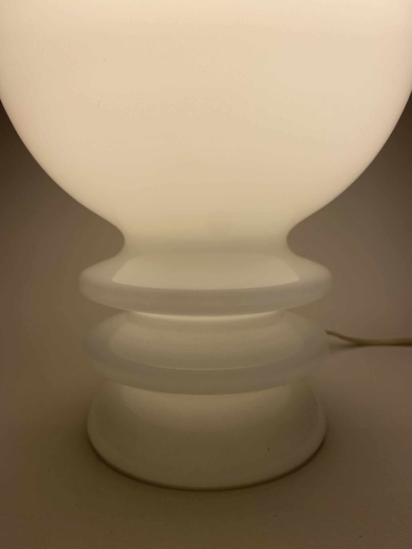 White glass murano glass Bulb table lamp 1970