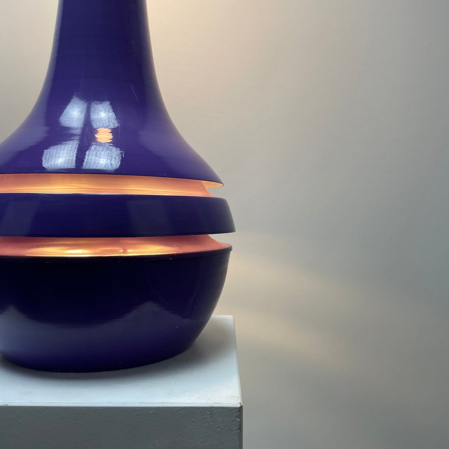 Purple metal floorlamp from Holland 1970