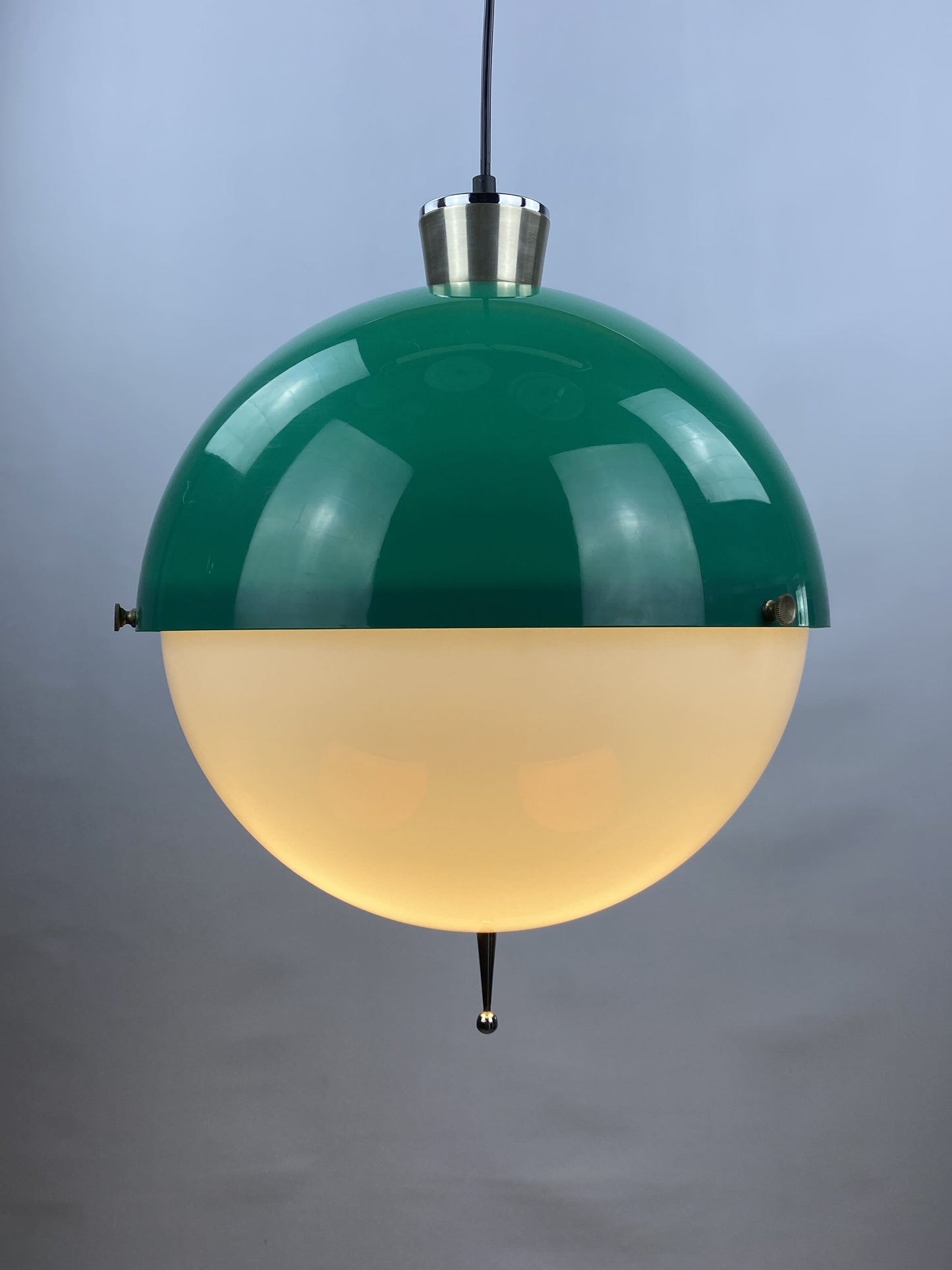 Italian space age plexiglass sphere pendant light by from 1960