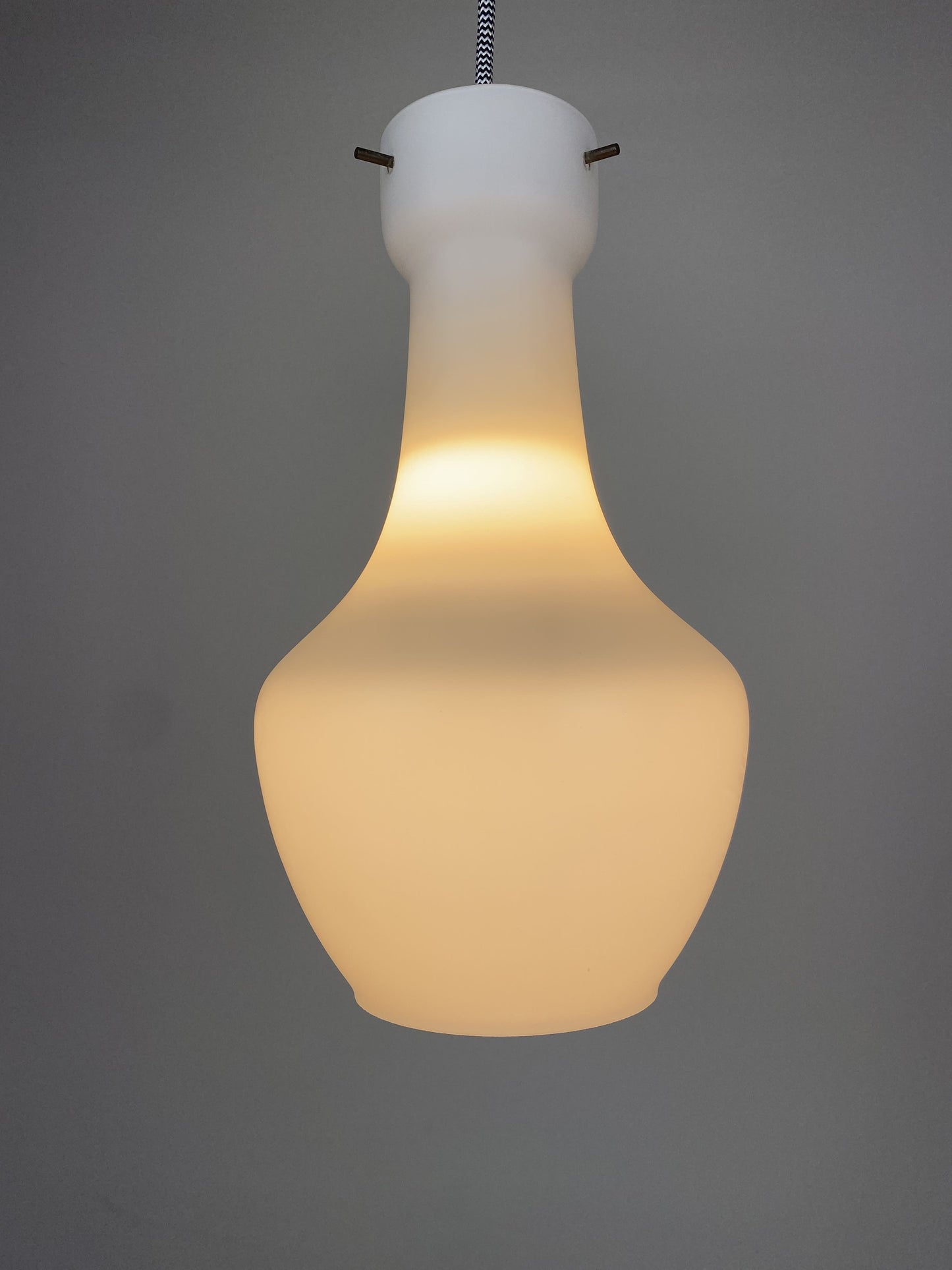 Italian white glass pendant light by Targetti Sankey 1960