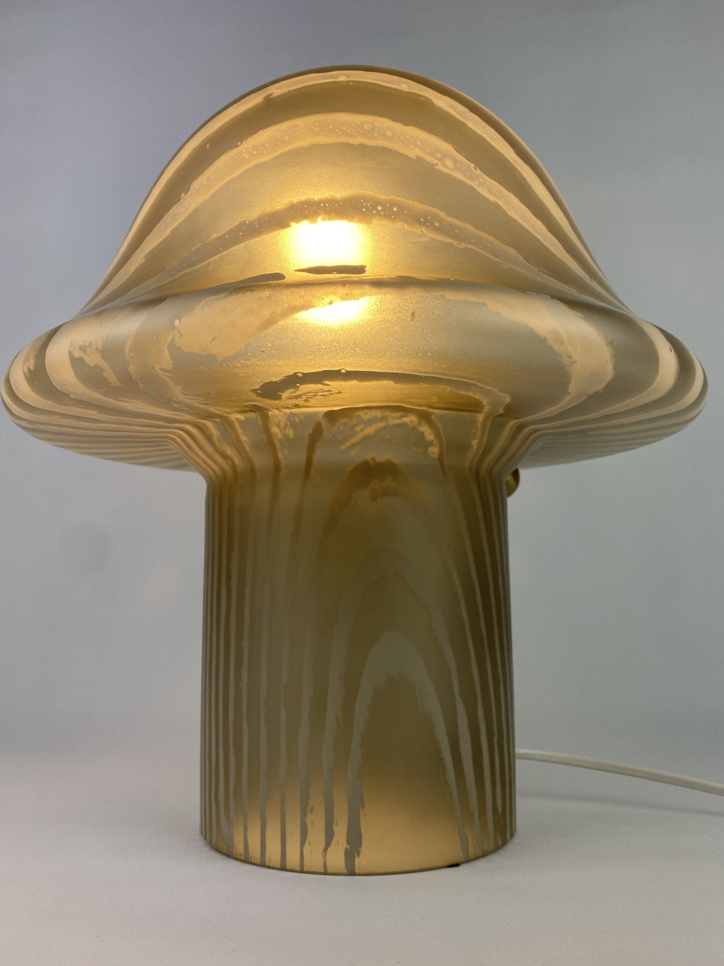 Large Smoked glass Peill and Putzler mushroom table lamp XL 1970