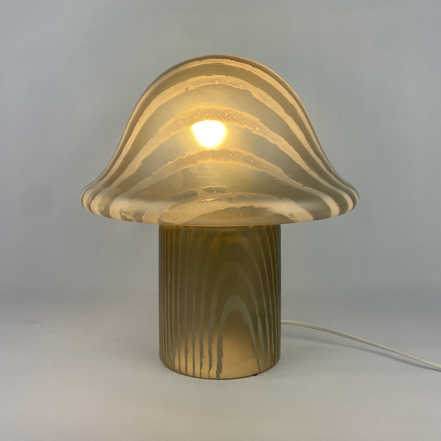 Large Smoked glass Peill and Putzler mushroom table lamp XL 1970