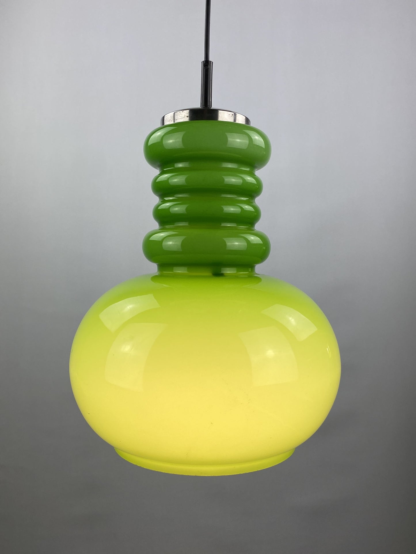 Large apple green glass pendant light from Germany, 1960