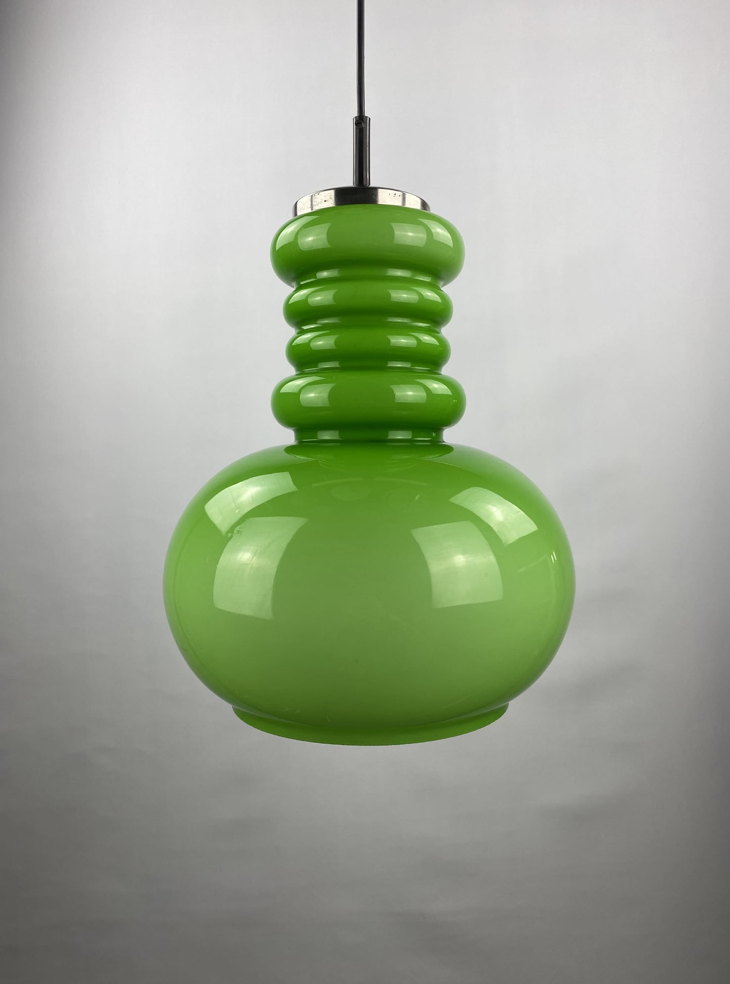 Large apple green glass pendant light from Germany, 1960