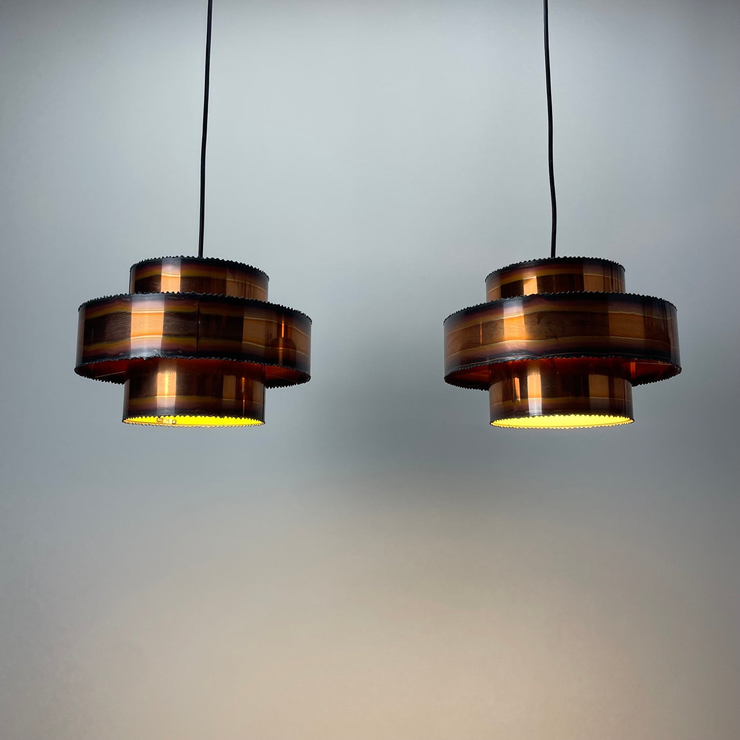 Pair of copper pendant lamps by Svend Aage Holm Sørensen 1960