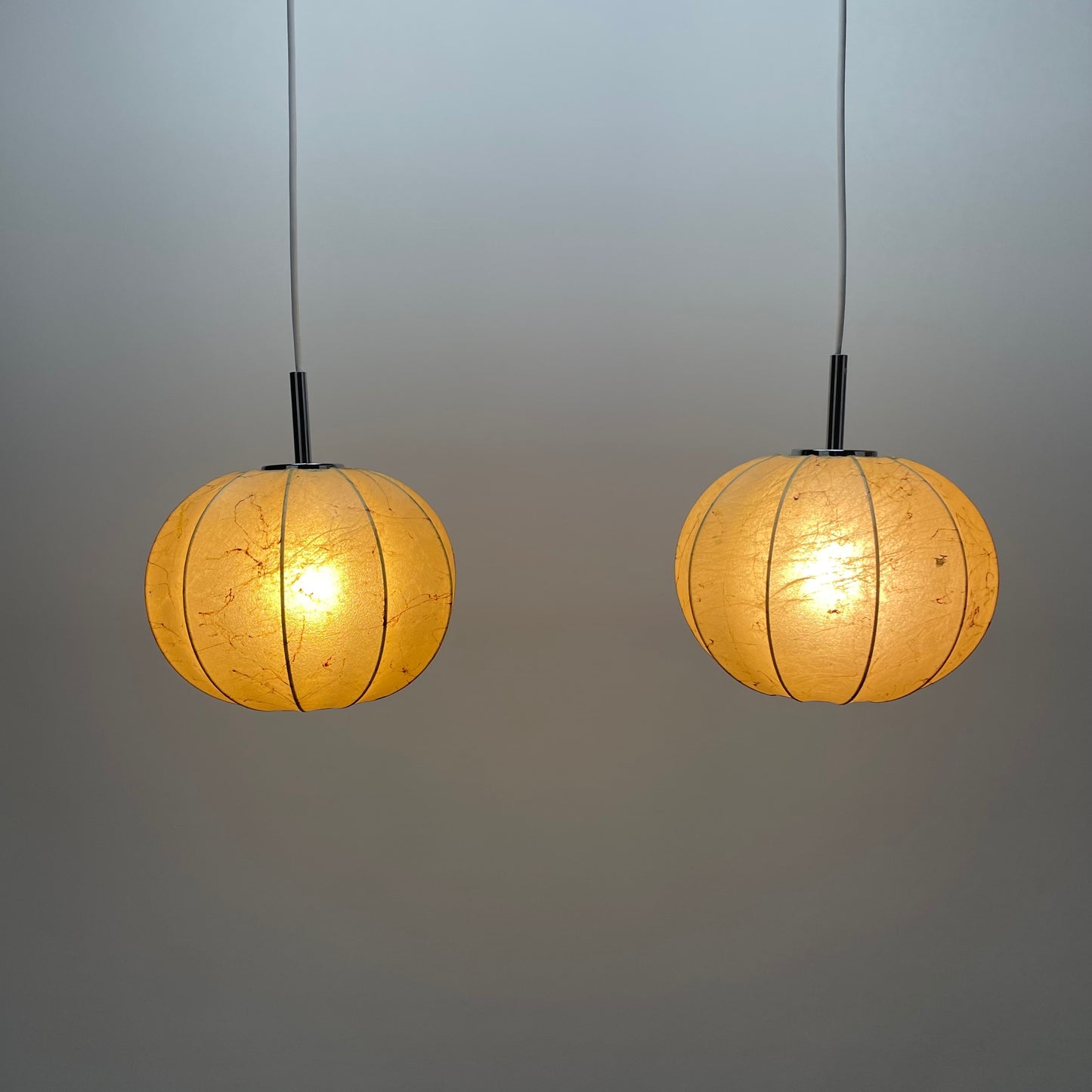 vintage pendant lamp cocoon lighting mid-century modern Goldkant Leuchten 1960s design retro home decor industrial pendant light organic lighting sculptural lamp loft interior soft glow